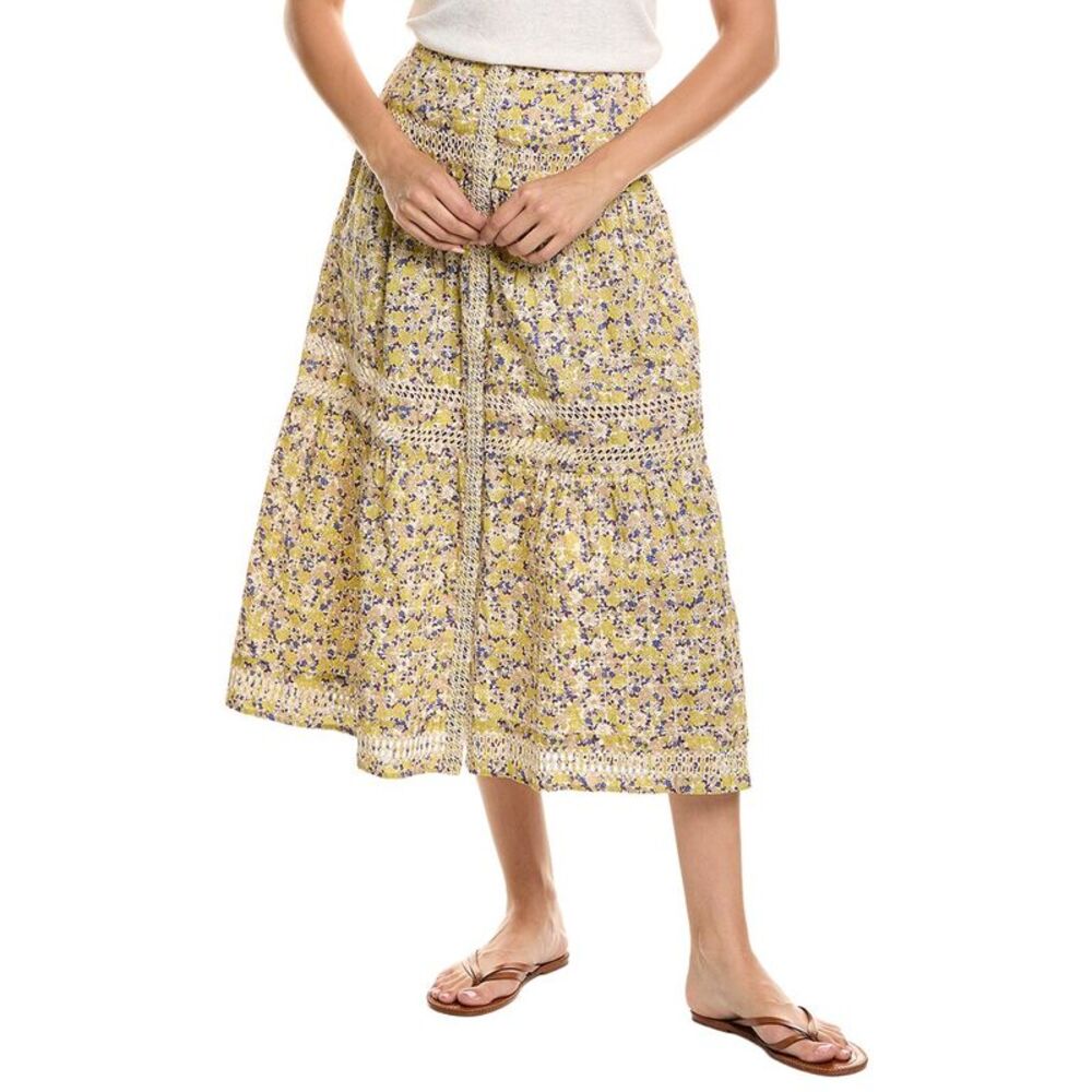 Maje Womens Printed Midi Skirt